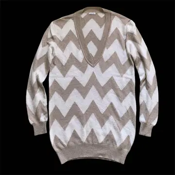 정 13만 malo 마로 셰브론 패턴 캐시미어 V넥 니트 튜닉 40