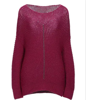 모니레 장식 새상품급 파비아나 필리피 라메입 니트 풀오버 마젠타