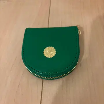 [ 하루만 이용 ] 황궁 국화 문양 말발굽형 동전 지갑 ( 그린 )
