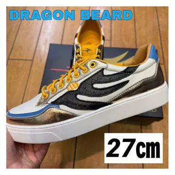 미사용 드래곤 비어드 화이트 골드 가죽 코트 스니커즈