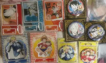 ONE PIECE 원피스 루피 사보 에이스 아크릴 스탠드 캔 배지