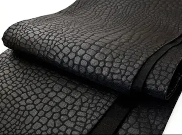 완성품 후리소데용 악어 무늬 엠보 패턴 후쿠로 오비 일본제 블랙