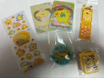 산리오 폼폼푸딩 6세트 씰, 카드, 배치, 키링