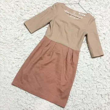 스트로베리 필드 절개 원피스 7부 소매 넓은 넥라인 타이트 스커트