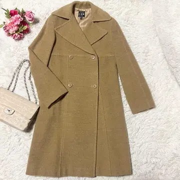 iCB 더블 브레스트 롱 코트 카멜 체스터 코트 M