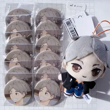 하이큐 스가와라 코시 봉제 인형 캔뱃지 세트