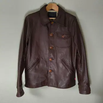 FUCT 브라운 가죽 카 코트