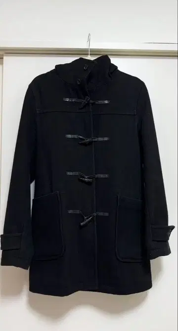 BEAMS HEART 블랙 더플 코트 S