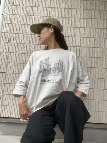 니코앤드 5th Avenue 그래픽 긴팔 T셔츠