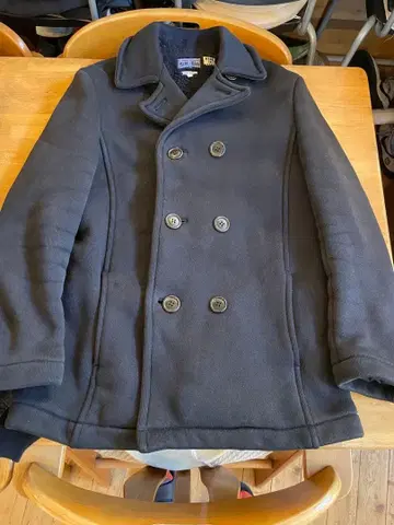 빅 사이즈 BLUE BLUE JAPAN 울 피코트 사이즈 3 블랙 네이비