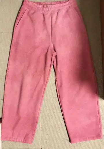 유니클로C 스웨트 팬츠 핑크 염색