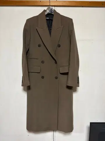 새상품급 ZARA 더블 브레스트 카키 그린 코트 XS