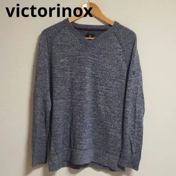 빅토리녹스 코튼 스웨터 니트 V넥 긴팔 M 로고 자수