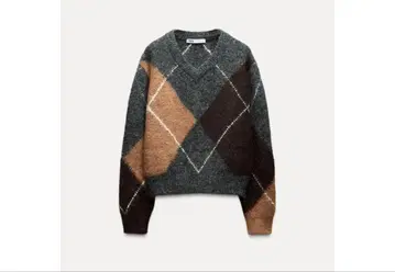 ZARA 다이아몬드 패턴 니트 스웨터