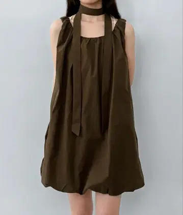 에어리 벌룬 슬리브리스 원피스