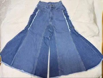 POPPY 와이드 플레어 데님 팬츠 S 사이즈 아사기니