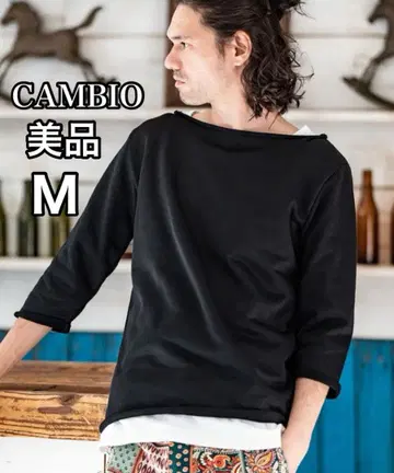 남성용 새상품급 CAMBIO msw1248 보트넥 7부 소매 맨투맨