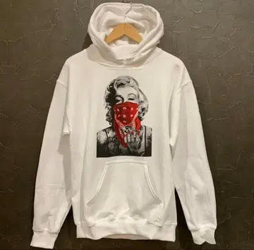 남녀 공용 반다나 갱 마릴린 몬로 후드티/화이트
