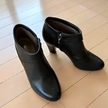 GEOX 숏부츠 천연 가죽 가죽 블랙 38 새상품급