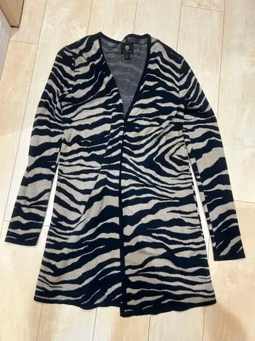 JM COLLECTION 제브라 패턴 긴팔 가디건