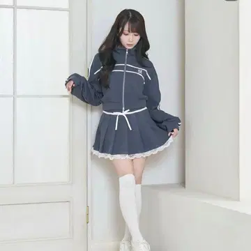 로제 뮤즈 line jersey skirt set