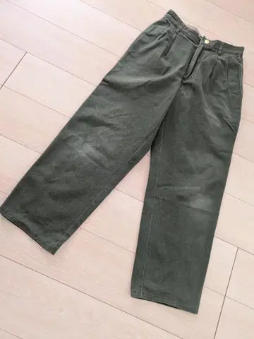 90s 타미힐피거 골드 버튼 치노 팬츠 올리브 29 x 34 와이드 팬츠