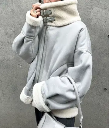 MAJESTIC LEGON 오버 사이즈 보아 블루종