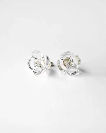 하리오 램프워크 팩토리 츠바키 귀걸이