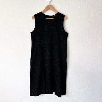 띠어리 올 패턴 슬리브리스 원피스 스트레치 블랙 S