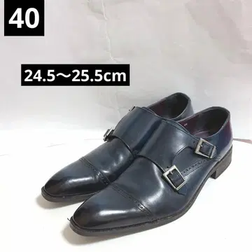 Queen Classico 퀸클라시코 더블 몽크 비즈니스 슈즈 네이비