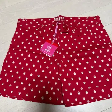 Queen of Green 빨간색 손바닥 무늬 팬츠 택 포함 새상품