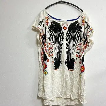 프로모드 제브라 패턴 오버사이즈 반팔 티셔츠 해외 구제 의류