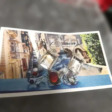 Bijumam 비쥬맘 크리스탈 수정 직사각형 훅 이어링