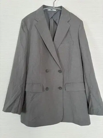 유니클로C 감동 더블 자켓 릴랙스 핏 그레이 L