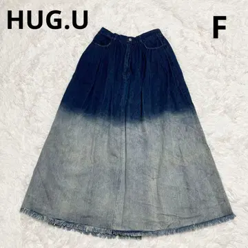 HUG.U 그라데이션 데님 스커트 F 허리밴딩 A라인 워시