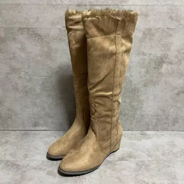 거의 미사용 [ L&B GALLORIA ] 롱 부츠 웨지솔 베이지