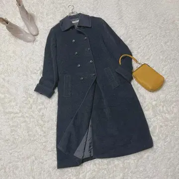 울 코트 (38) 롱 피코트 더블 브레스트 그레이