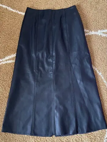 RBS 레이 BEAMS 인조 가죽 롱 스커트 블랙