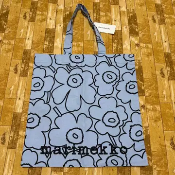 3 마리메꼬 라이트 블루 x 블랙 토트 토트백