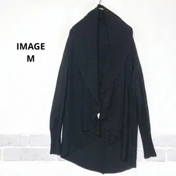 IMAGE 숄카라 변형 니트 가디건 세탁 가능 경량 M 블랙 J309
