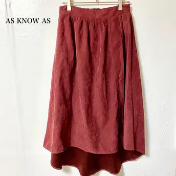 아즈노아즈 플레어 스커트 버건디 무지 깔끔한 레드