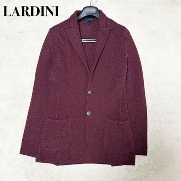 컨디션 최상 라르디니 울 니트 테일러드 자켓 헤링본 보르도