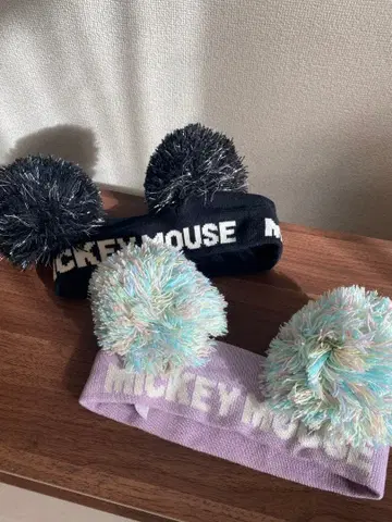 미키마우스 폼폼 포함 헤어밴드 2세트