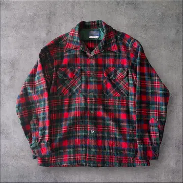 70's pendleton 펜들턴 오픈 카라 보드 셔츠 M