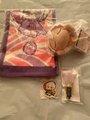 마후마후 머플러 타월 봉제 인형 키링 미니 응원봉