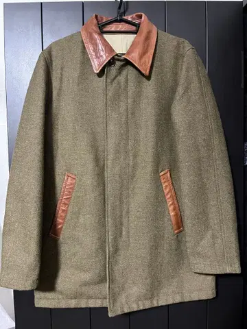 버즈릭슨 리버서블 코트 카키 소가죽 가죽 S 사이즈