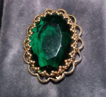 West Germany 1950년대 유리 빈티지 브로치 각인 있음