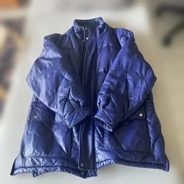 [ 진귀한 ] 가죽 패딩 자켓 _ 선명한 파랑 / 블루