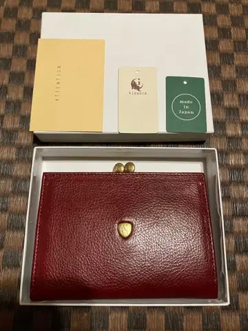 [ 새상품 ] kissora 가죽 코인 케이스 와인 레드 일본제