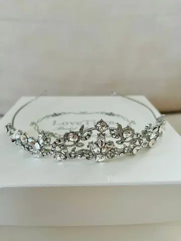 러브 티아라 플로럴 트렐리스 지르코니아 티아라 웨딩 티아라